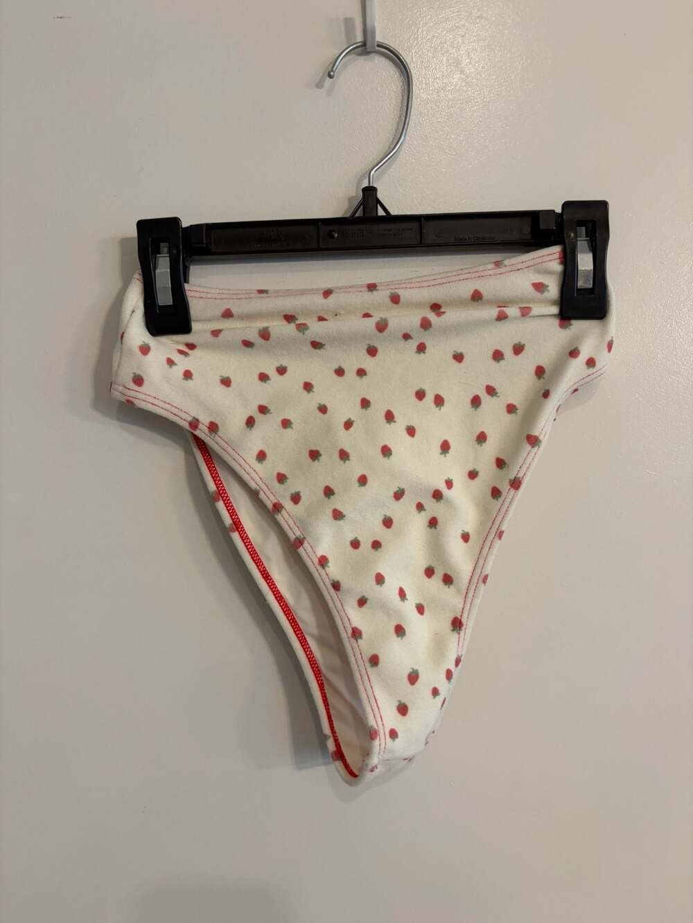 Frankies Bikinis x Gigi Hadid Katarina High-Leg Bikini Bottom in Strawberry Crea